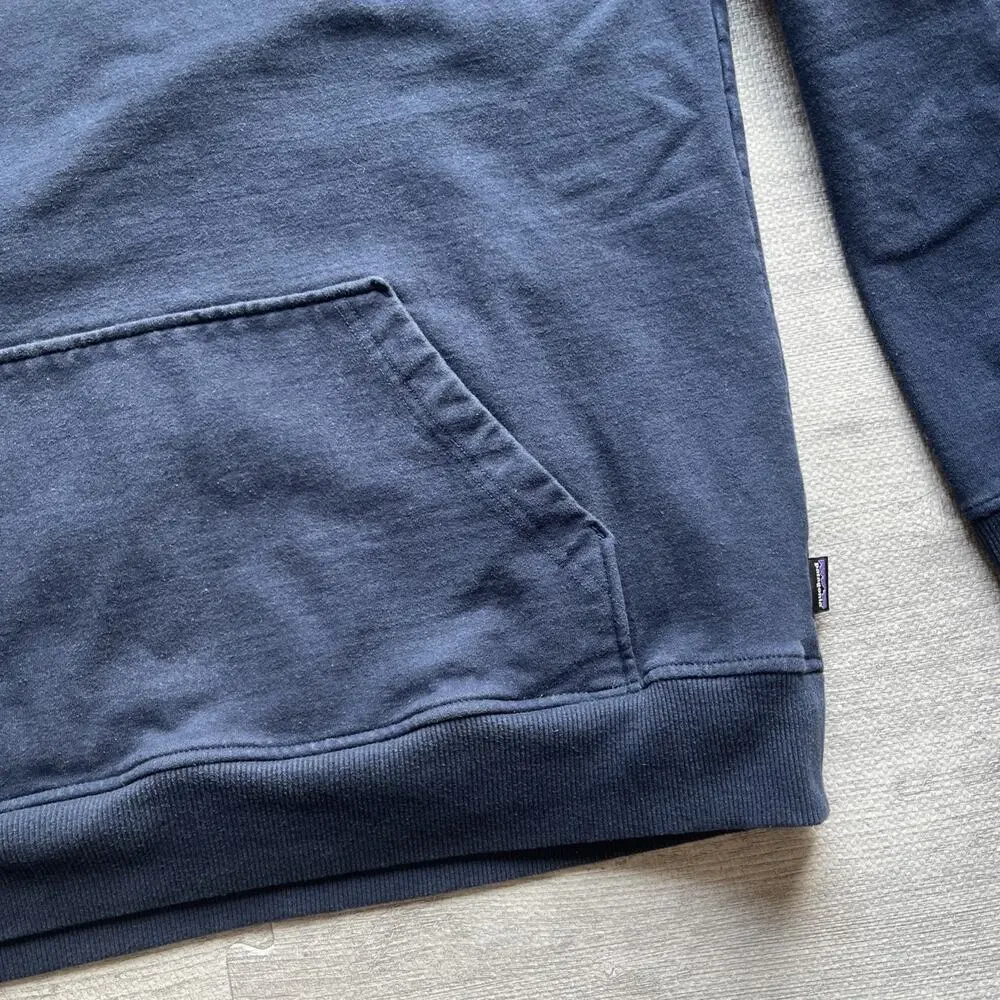 Patagonia Hoodie Women’s Large Pullover Navy Blue P-6 Logo Uprisal Sweatshirt - Picture 3 of 7